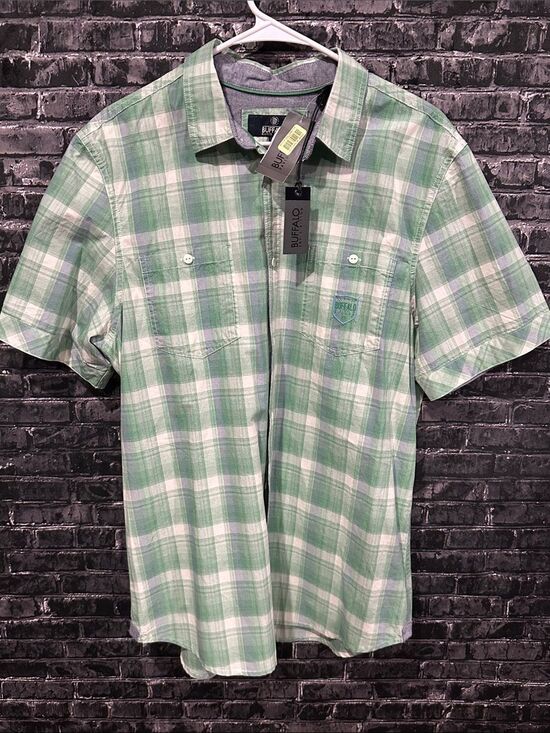 Buffalo David Bitton Other - NWT! Buffalo David Bitton Green and White Plaid Short-Sleeve Button-Down Shirt